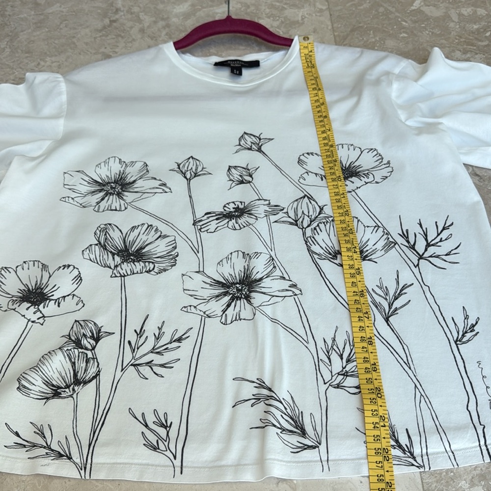 MaxMara Cream Weekend white top, tshirt, prime cotton, printed design Size M - Picture 10 of 11